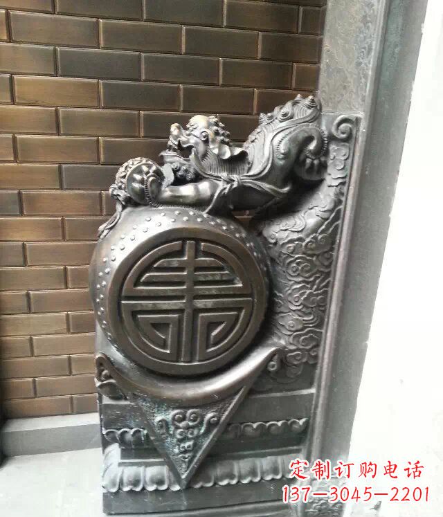 河南精美仿古门墩铜雕