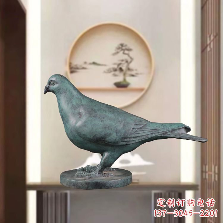 河南仿古青铜鸽子动物雕塑摆件