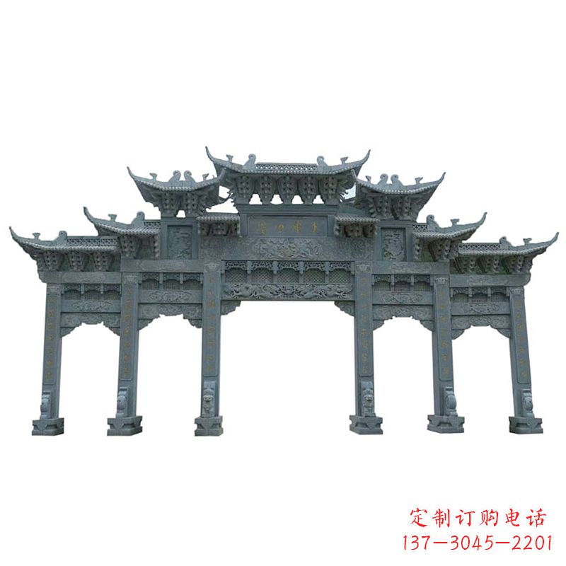 河南中领雕塑牌楼石雕艺术定制的精美雕塑