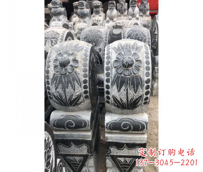 河南仿古石门墩镇宅抱鼓石雕塑