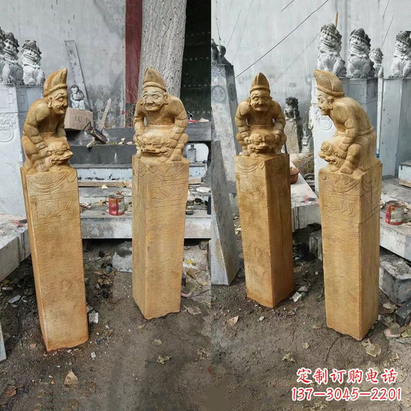 河南经典仿古拴马桩雕塑