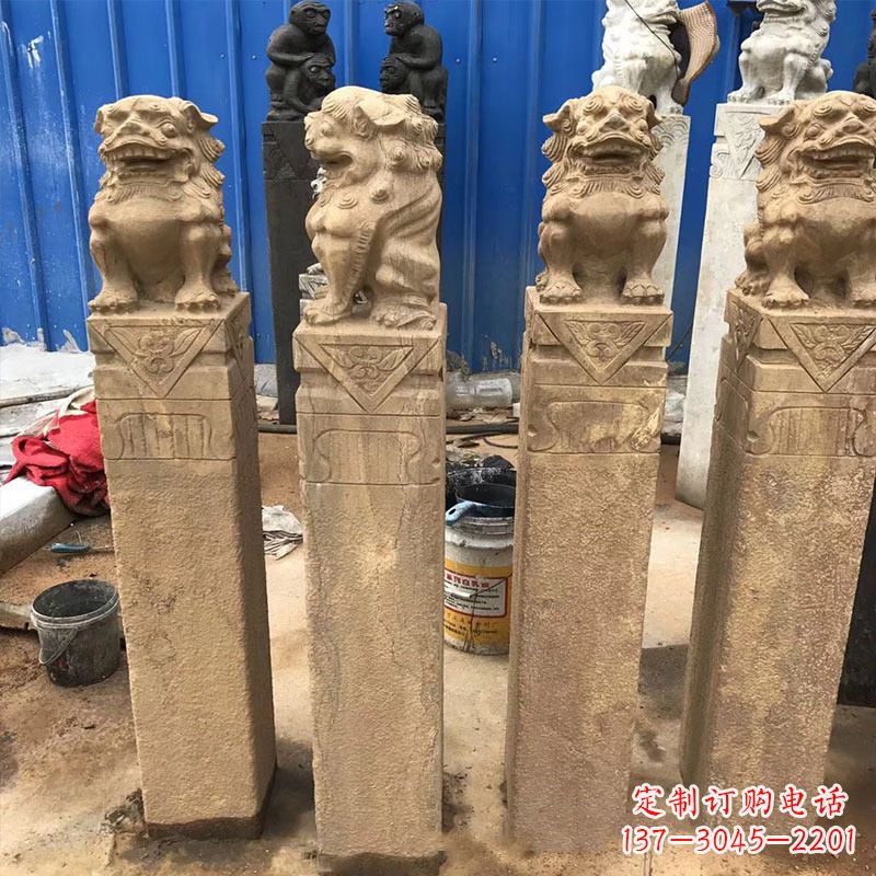 河南仿古拴马桩石雕塑——傅雕你的精美时光