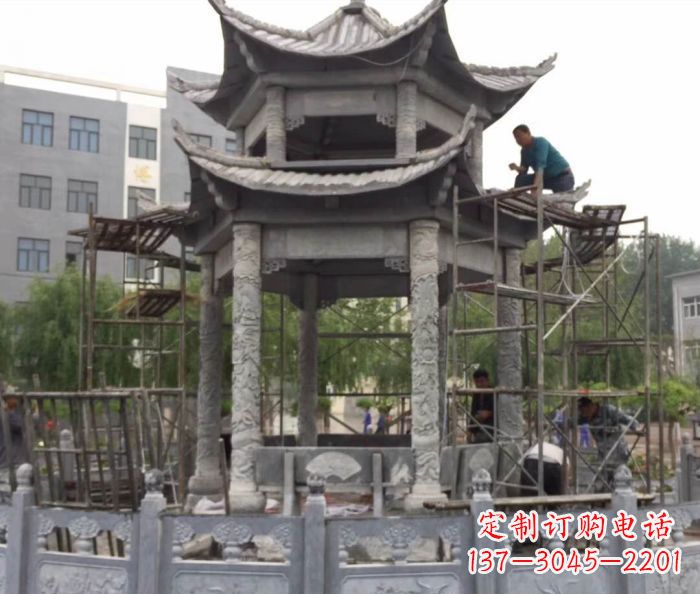 河南仿古双层石雕凉亭