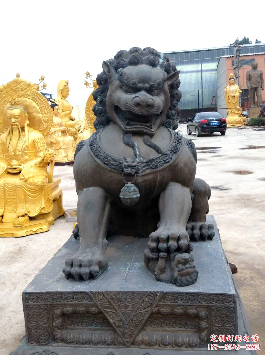 河南精美仿古铜狮子雕塑