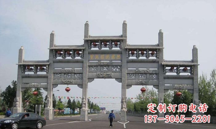 河南精美仿古石雕牌坊雕塑