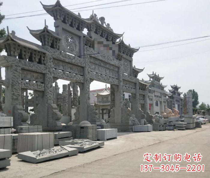 河南传统风格牌坊雕塑