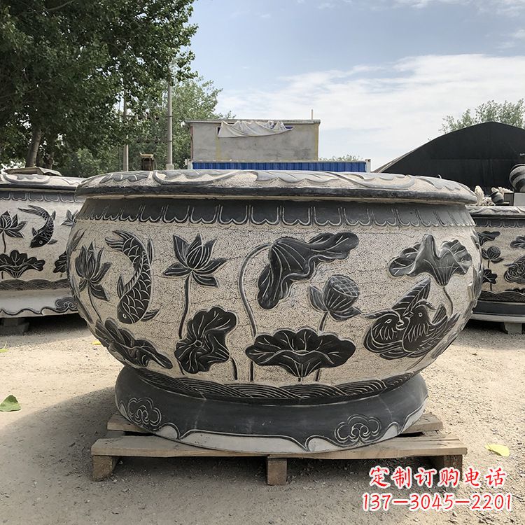 河南精美仿古花盆雕塑