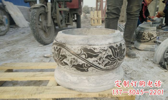 河南仿古圆形水缸石雕 (4)