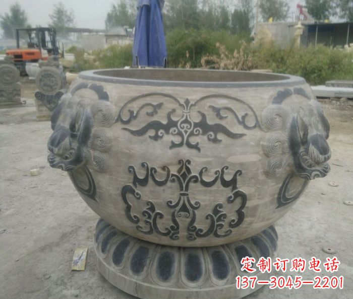 河南仿古圆形水缸石雕 (3)