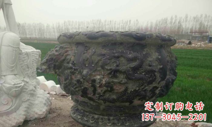 河南仿古圆形水缸石雕 (2)