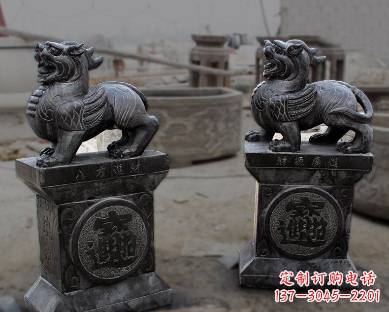河南仿古招财进宝貔貅石雕