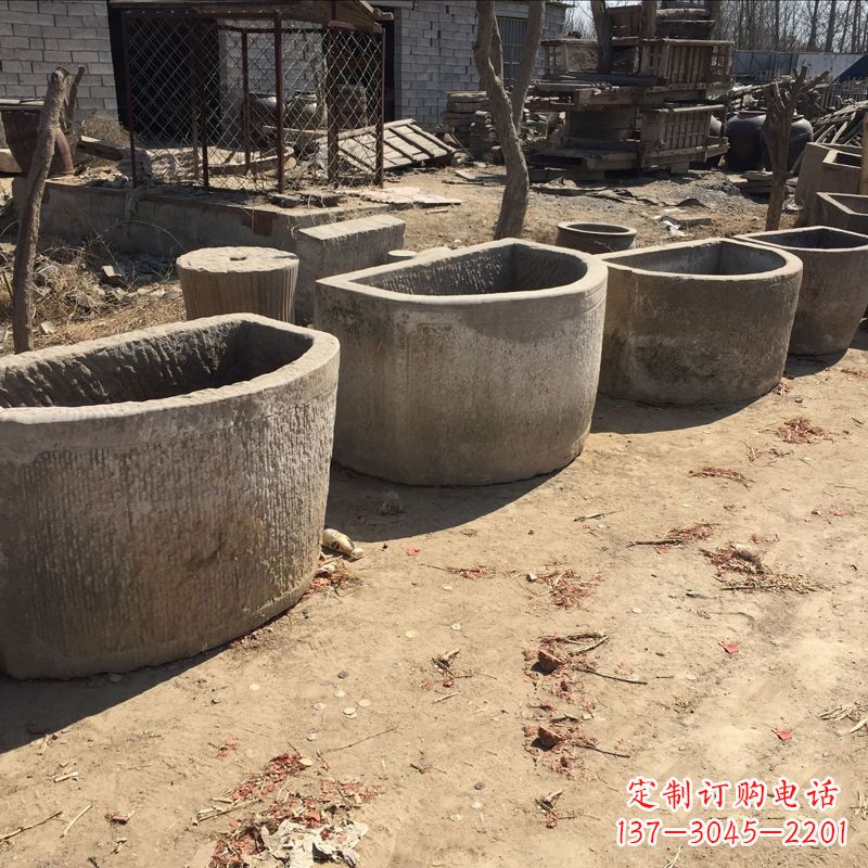 河南仿古做旧弧形石槽