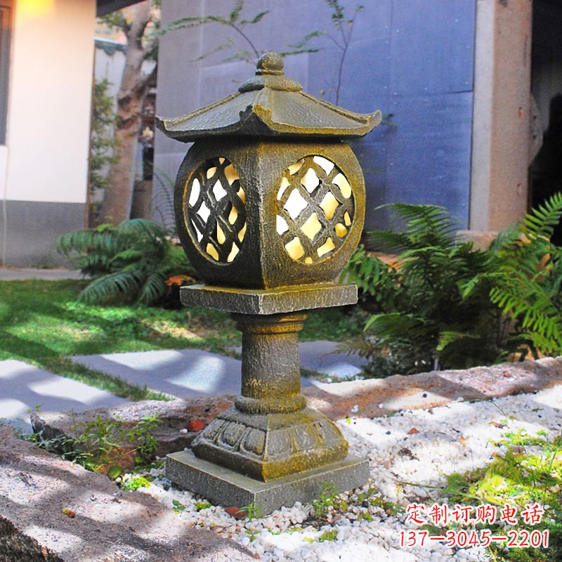 河南仿古庭院石雕灯笼,精美雕刻点亮家园