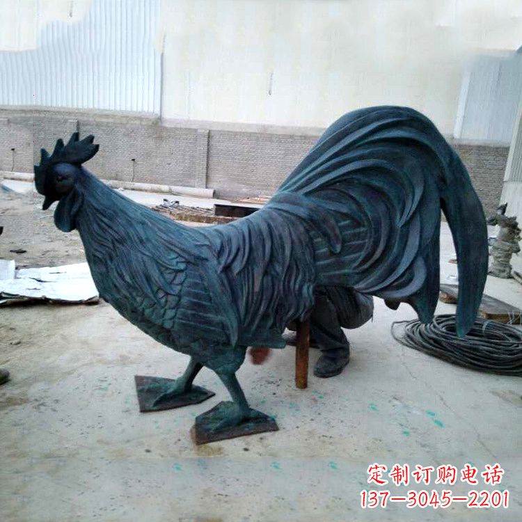 河南仿古做旧铜雕公鸡