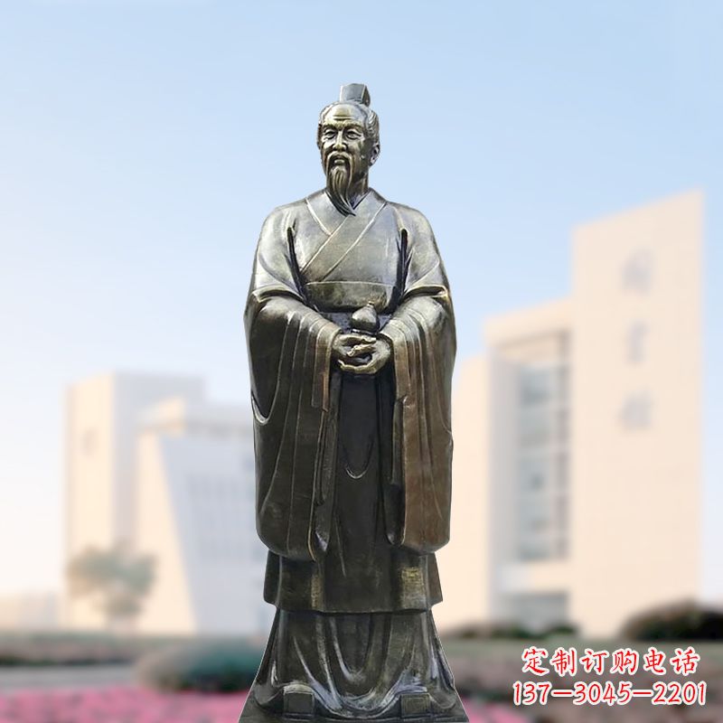 河南仿铜玻璃钢扁鹊雕塑