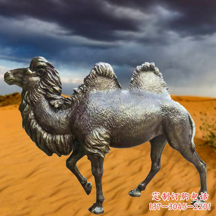河南仿铜骆驼玻璃钢动物雕塑