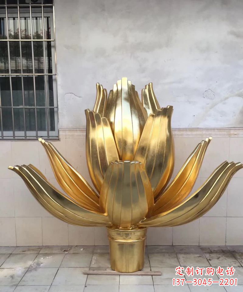 河南精美不锈钢荷花雕塑