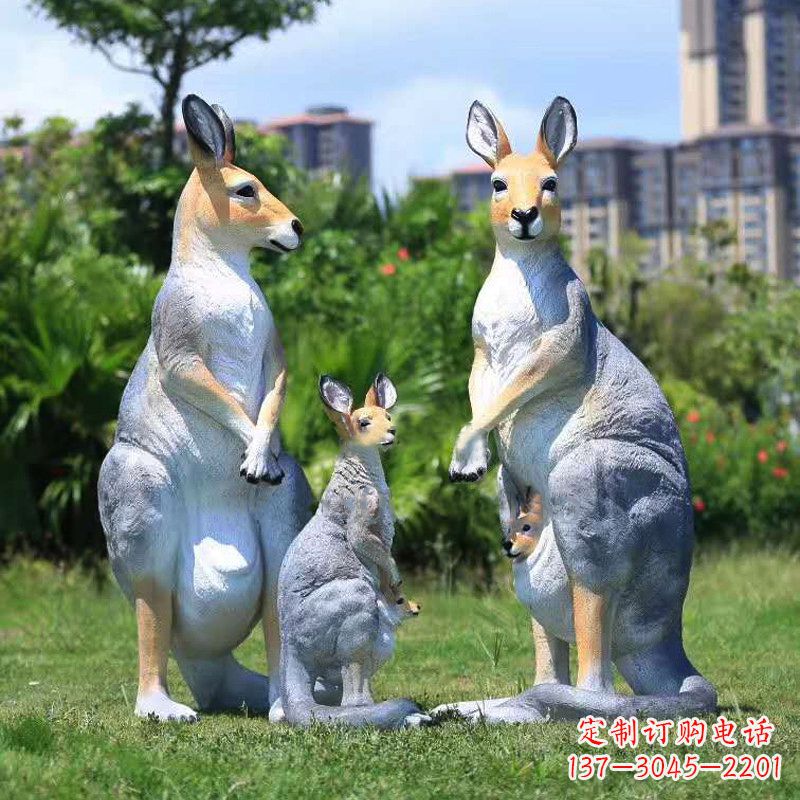 河南仿真袋鼠玻璃钢雕塑