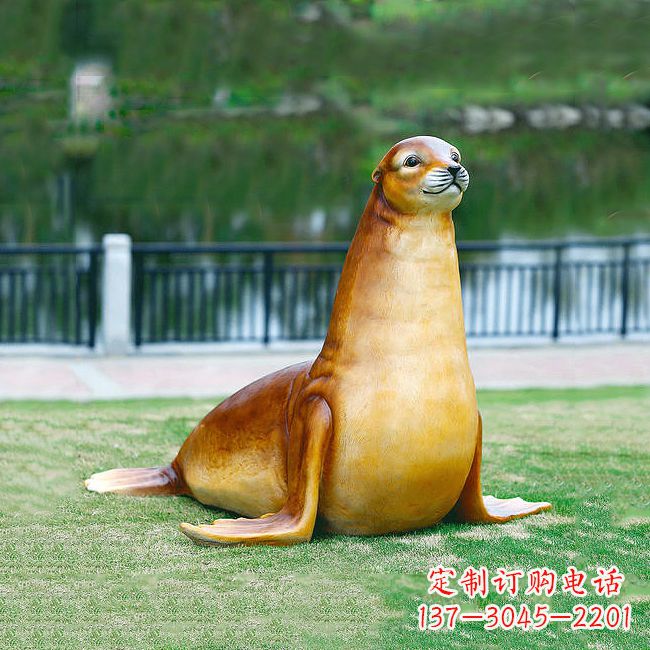 河南仿真玻璃钢海豹雕塑,活力与艺术完美结合