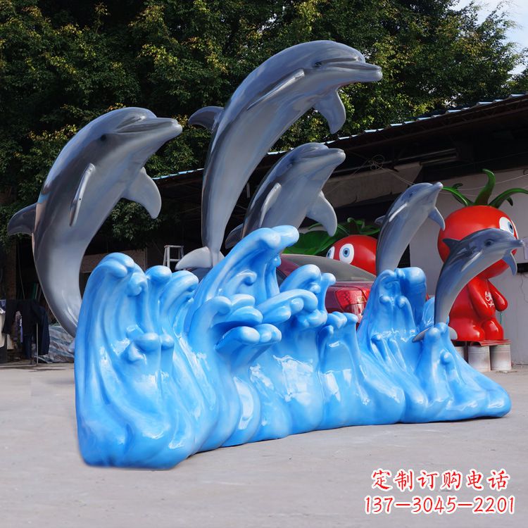 河南仿真海豚玻璃钢雕塑