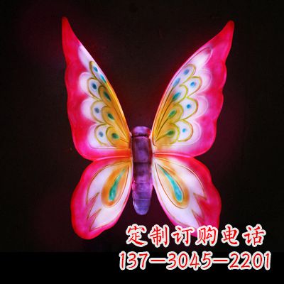 河南仿真蝴蝶_大号红色发光款70x50x30