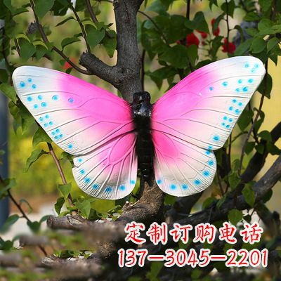 河南仿真蝴蝶_粉红色款40x42x13