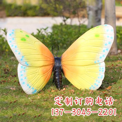 河南仿真蝴蝶_黄白色35x65x42