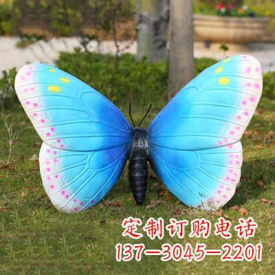 河南仿真蝴蝶_蓝白色款35x65x42