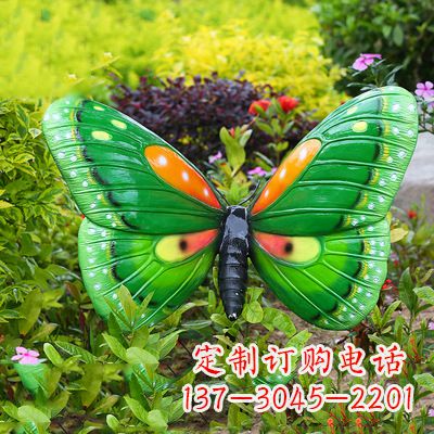 河南精致魅力的绿色蝴蝶雕塑