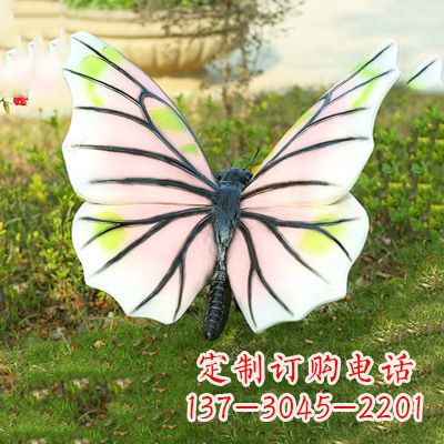 河南浅粉白色仿真蝴蝶雕塑