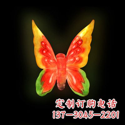 河南精美小号黄色发光蝴蝶雕塑
