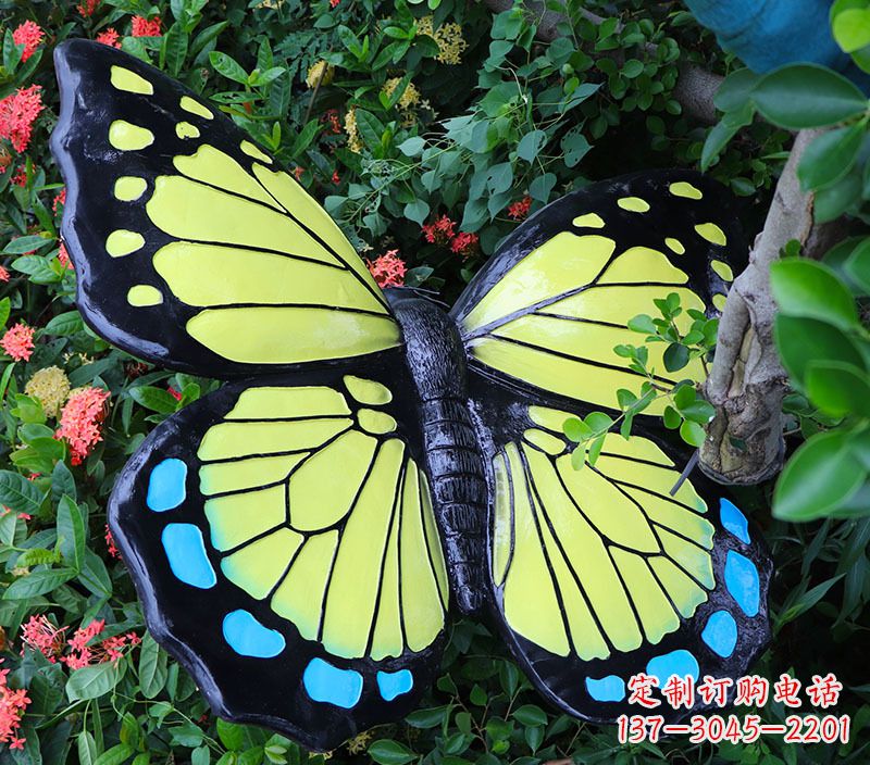 河南仿真蝴蝶摆件玻璃钢雕塑