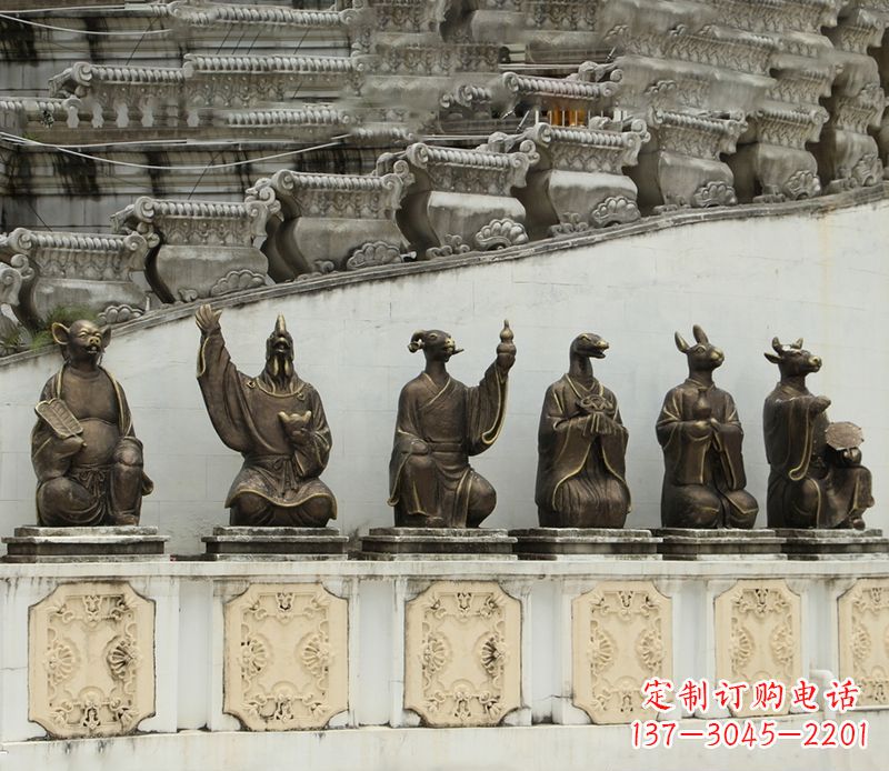 河南十二生肖铜雕塑定制