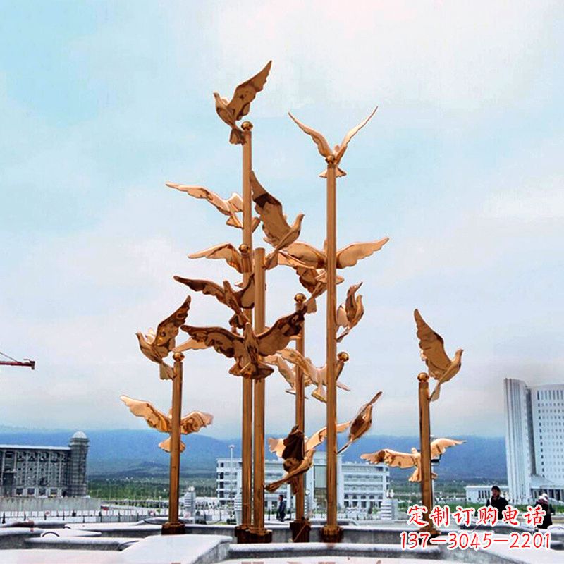 河南中领雕塑传承祥和和平的和平鸽雕塑