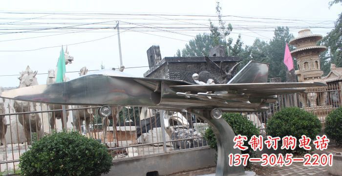 河南中领雕塑精美不锈钢飞机雕塑