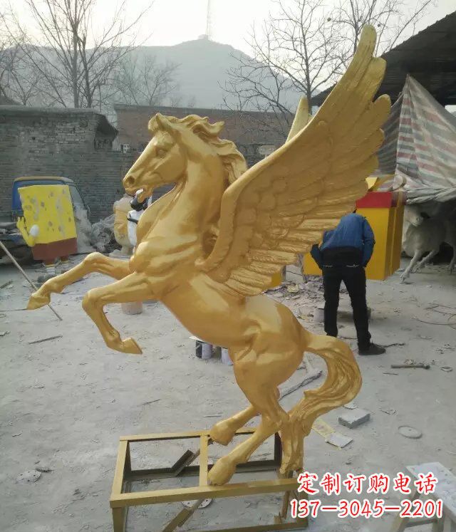 河南飞马动物铜雕,精美细腻