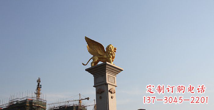 河南飞狮黄铜室内狮子雕塑