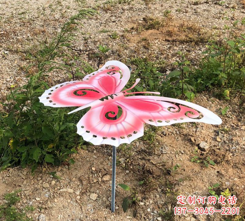 河南粉红色不锈钢蝴蝶雕塑