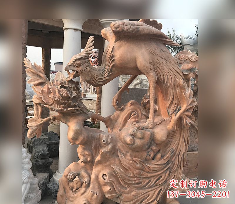 河南凤凰牡丹石雕