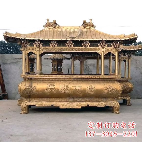 河南三足铜香炉雕塑