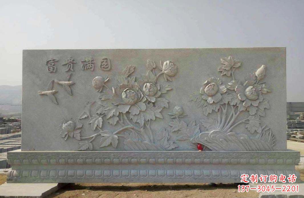 河南富贵满园·牡丹花石雕塑