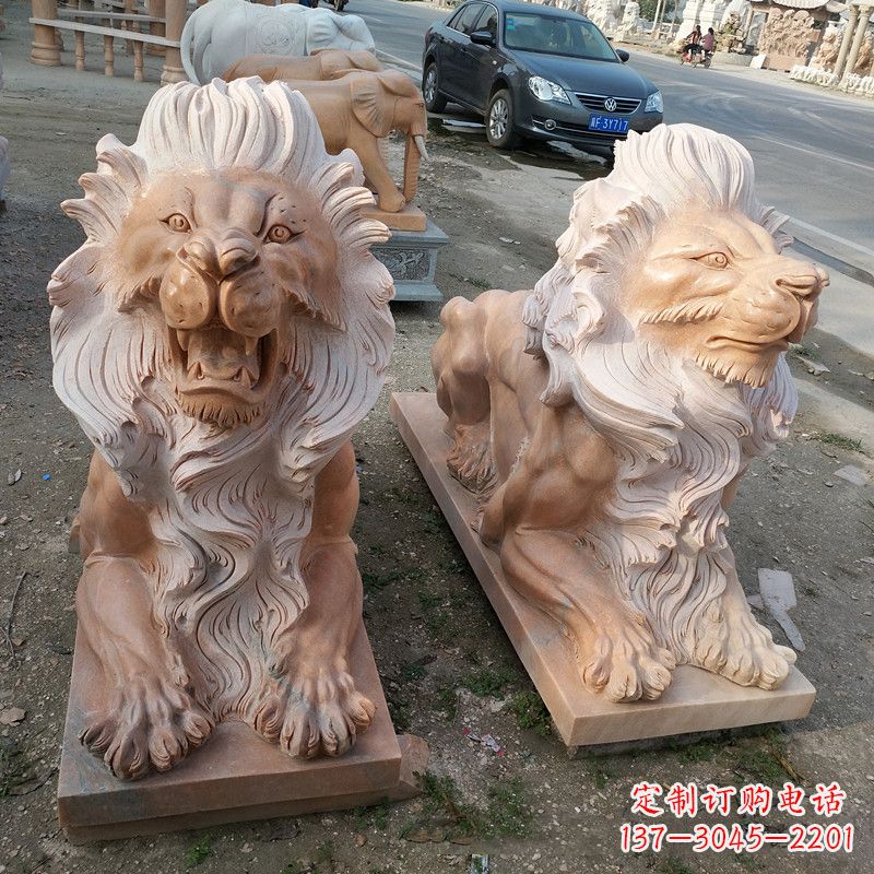 河南港币狮子爬狮雕塑——经典的海洋之神艺术