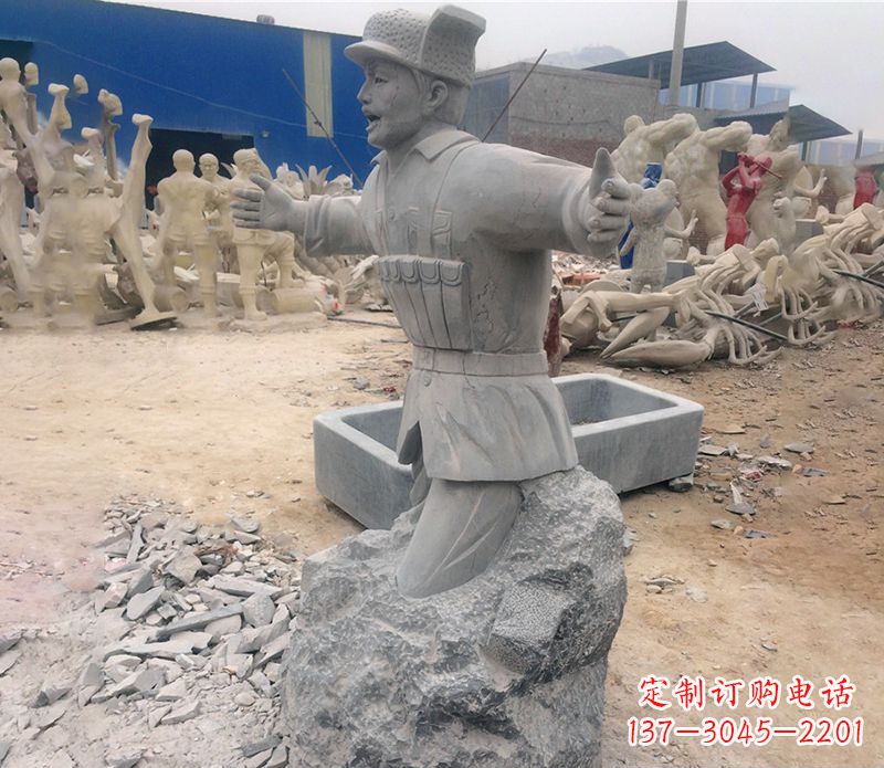 河南中领雕塑荣誉历史革命先驱黄继光石雕
