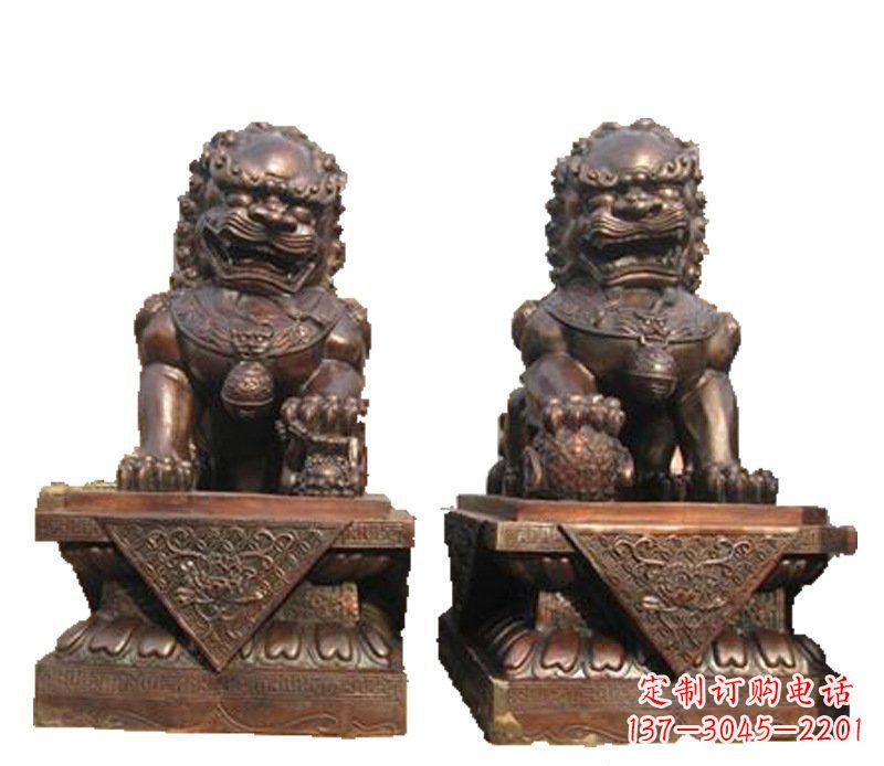 河南公司汇丰狮子铜雕塑摆件 (2)