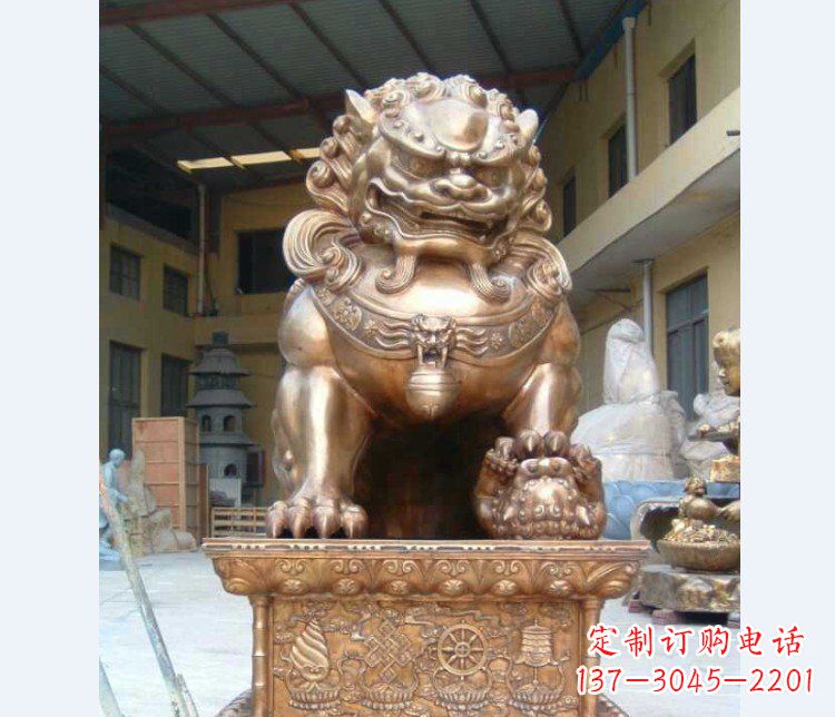 河南精致装饰型汇丰狮子铜雕塑
