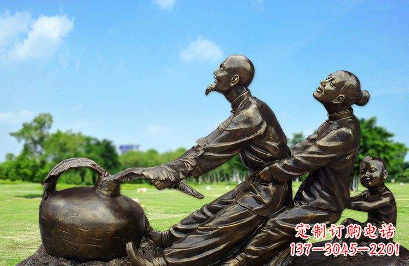 河南和谐之美,铜雕萝卜雕塑