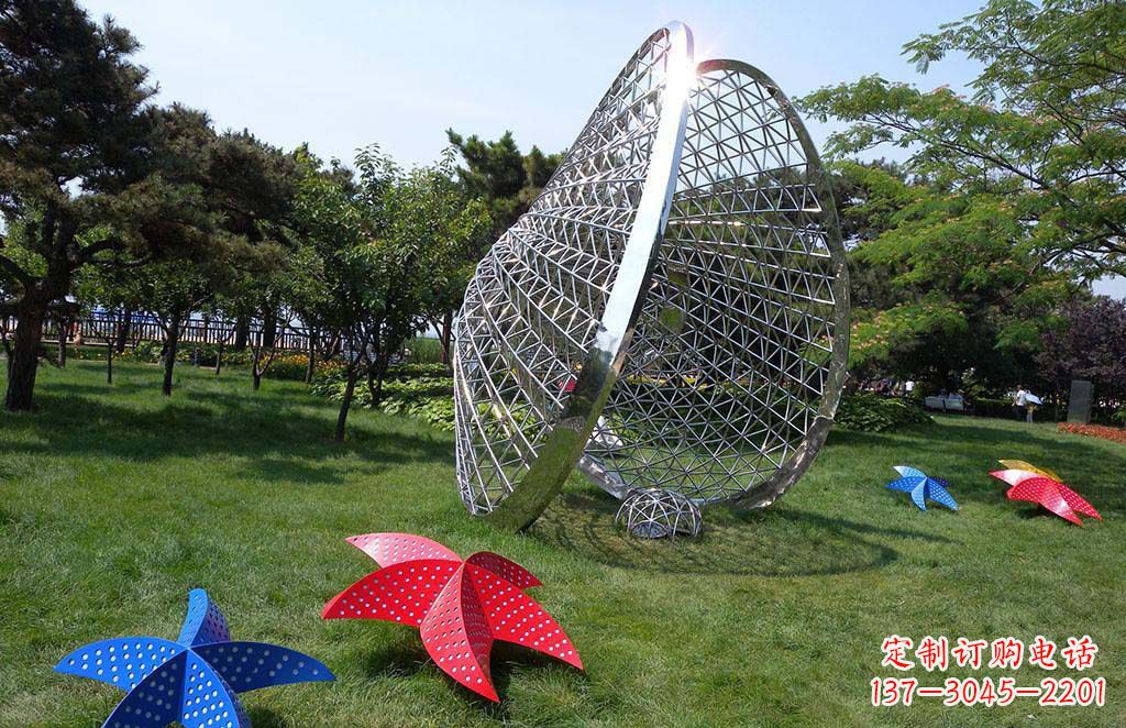 河南精美不锈钢贝壳海星景观雕塑