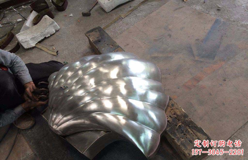 河南公园不锈钢贝壳景观雕塑