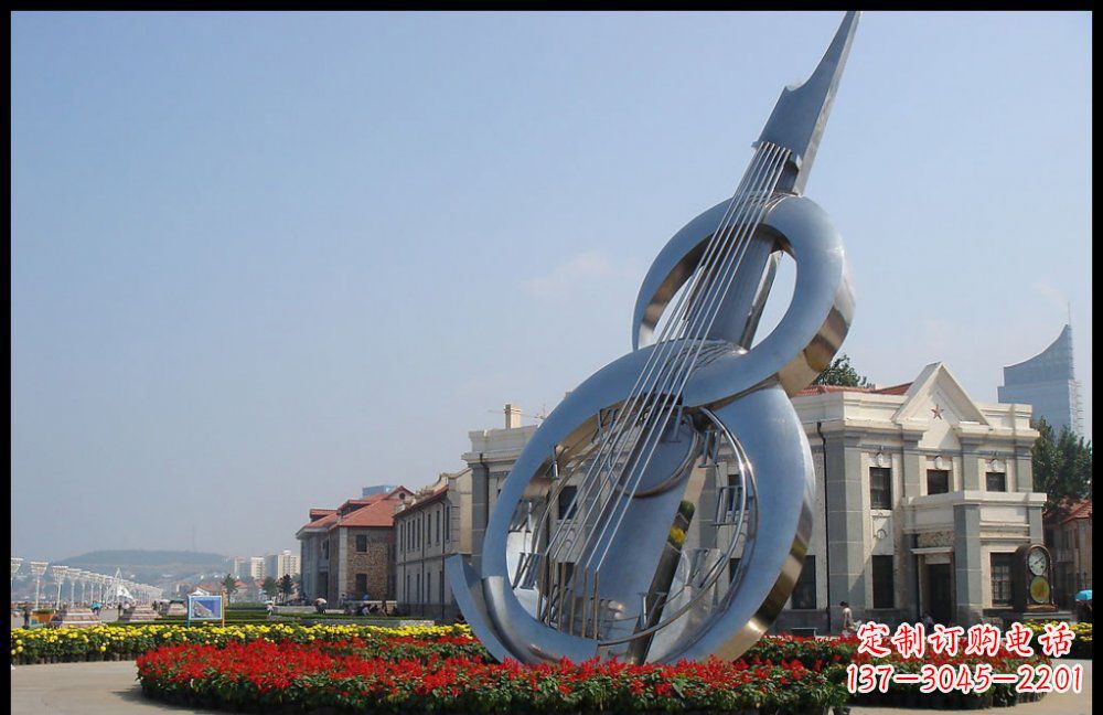 河南公园不锈钢抽象大提琴雕塑
