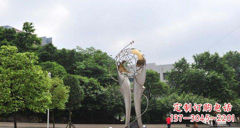 河南中领雕塑精致大气的不锈钢地球雕塑